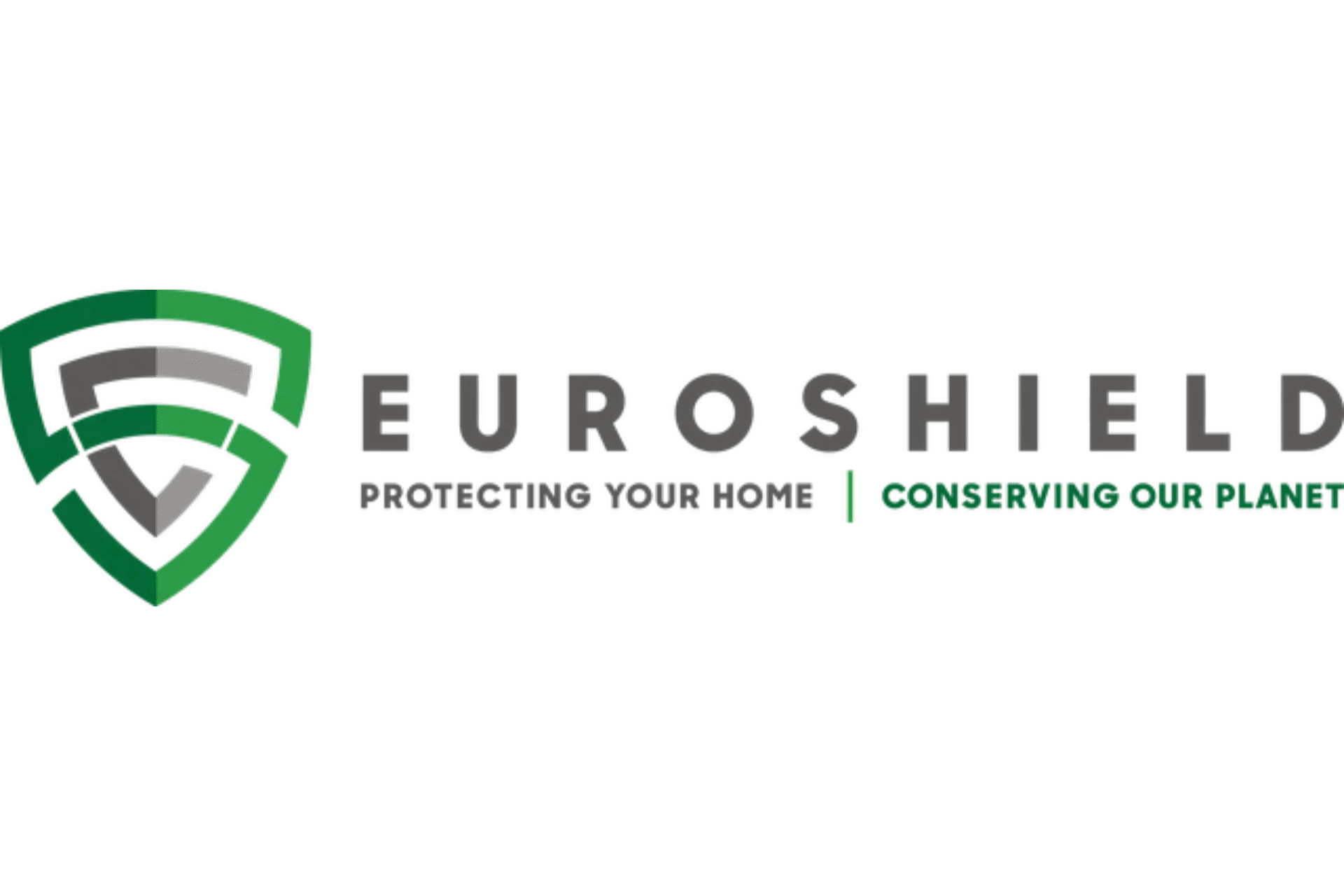 Euroshield logo with a green shield icon on the left and the words "EUROSHIELD Protecting Your Home | Conserving Our Planet" in green and gray text to the right.